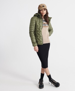 Superdry Essentials Radar Down Női Kabát Olivazöld | BYVRA2480